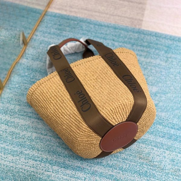 関税負担なし クロエ woody 偽物 かごバッグ ☆ラフィアトートバッグ☆送料込 かごバッグ ウッディ chc72820 - 画像 (7)
