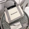 バレンシアガ ネイビーカバス 偽物 S トート ベージュ×グレー bab91597 - 画像 (2)