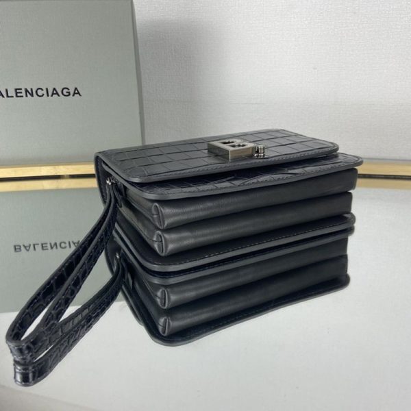 欲しい♡超限定♪【バレンシアガ】ミニクロスボディバッグ スーパーコピー★ブラッククロコダイルプリントレザー bar05716 - 画像 (4)