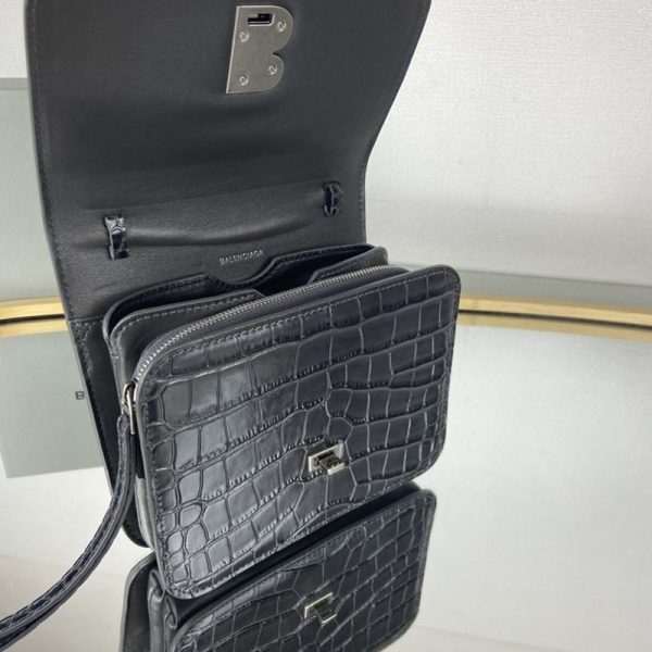 欲しい♡超限定♪【バレンシアガ】ミニクロスボディバッグ スーパーコピー★ブラッククロコダイルプリントレザー bar05716 - 画像 (6)