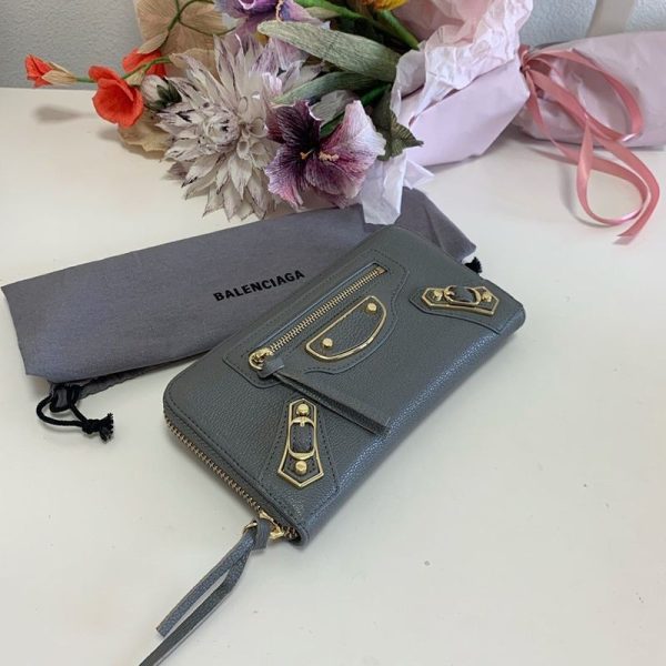 ★関税/送料込★バレンシアガ ラウンドファスナー 偽物 長財布 小銭入れ付き/ネオクラシック グレー bah98470 - 画像 (2)