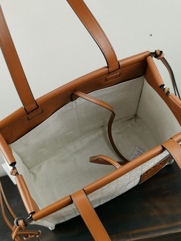 ロエベ クッショントート コピー スモール バッグ キャンバスジャカード A612A93X251268 トートバッグ アナグラム - 画像 (9)