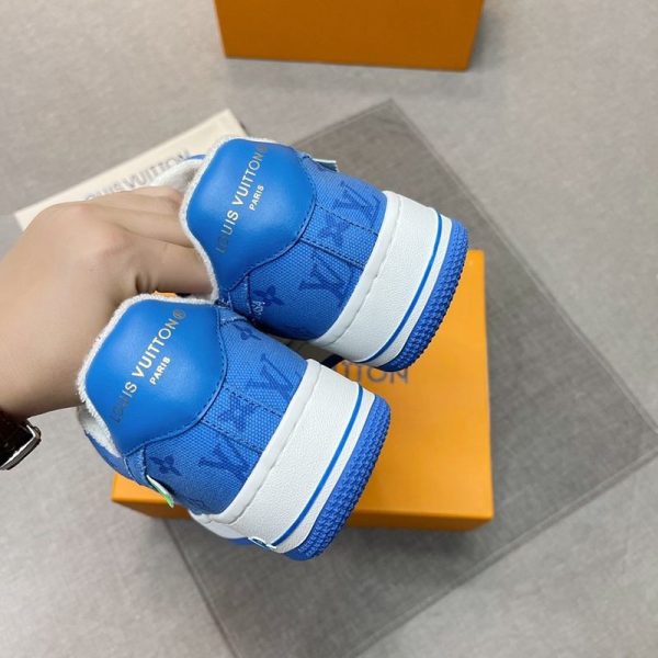 希少色ルイヴィトンXナイキ 偽物 モノグラム エアフォース1 コラボスニーカー ブルーxホワイト nay62601 - 画像 (8)