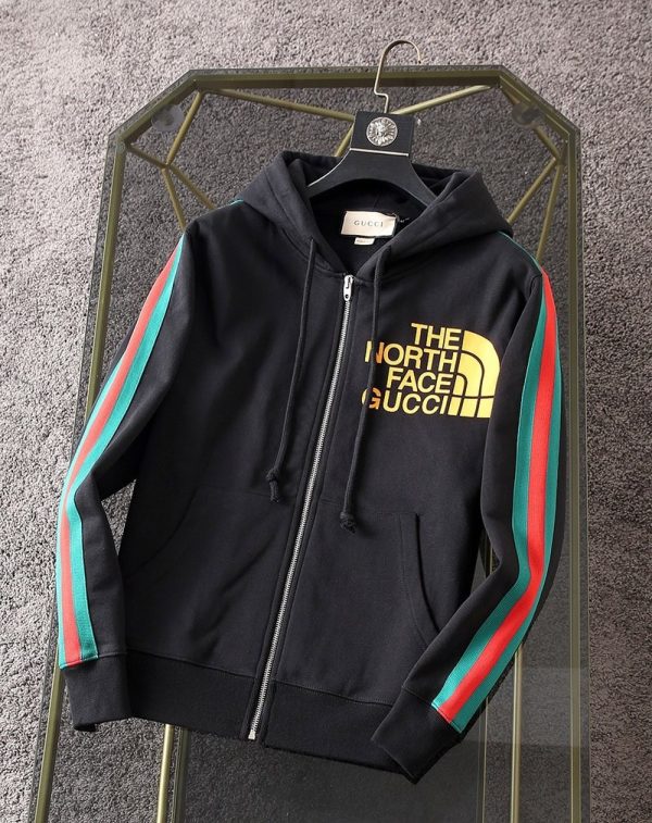 暖かい服装グッチ×ノースフェイス コピー コラボロゴジップアップフーディNoy33057 - 画像 (3)