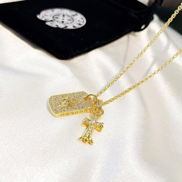 争奪戦 【クロムハーツ ネックレス 偽物】CHクロス 22K セーフティピン ゴールド Kun81184 - 画像 (3)