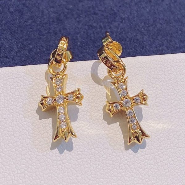【限定カラー】クロムハーツ ピアス 偽物 インボイス BABYFAT 22k ダイア ゴールド Kux60897 - 画像 (2)