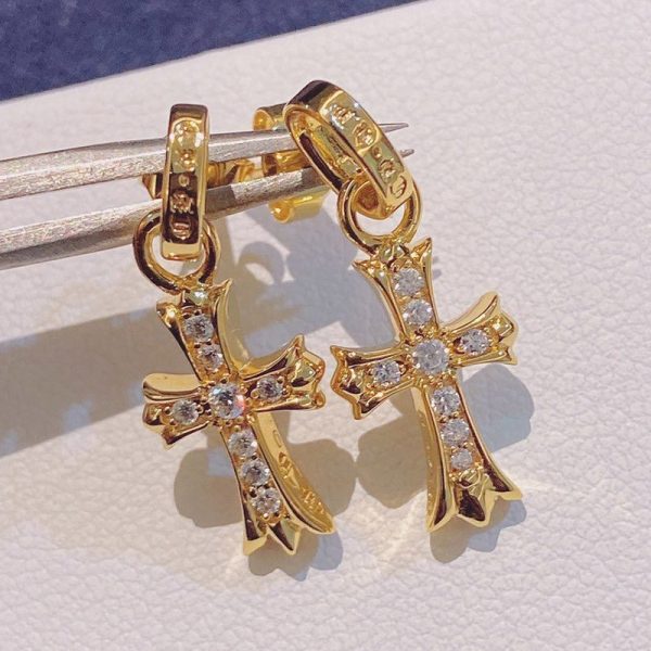 【限定カラー】クロムハーツ ピアス 偽物 インボイス BABYFAT 22k ダイア ゴールド Kux60897 - 画像 (4)