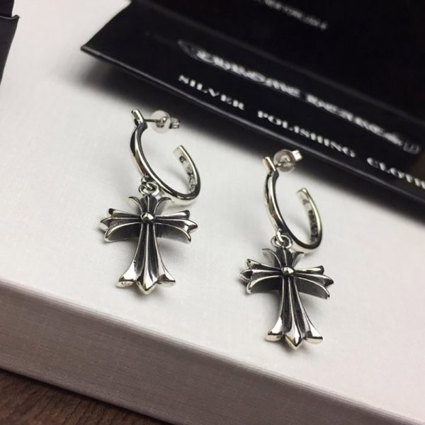 ☆超人気☆ クロムハーツ ピアス 偽物 CROSS HOOP クロス フープ イヤリング Kud76446 - 画像 (2)