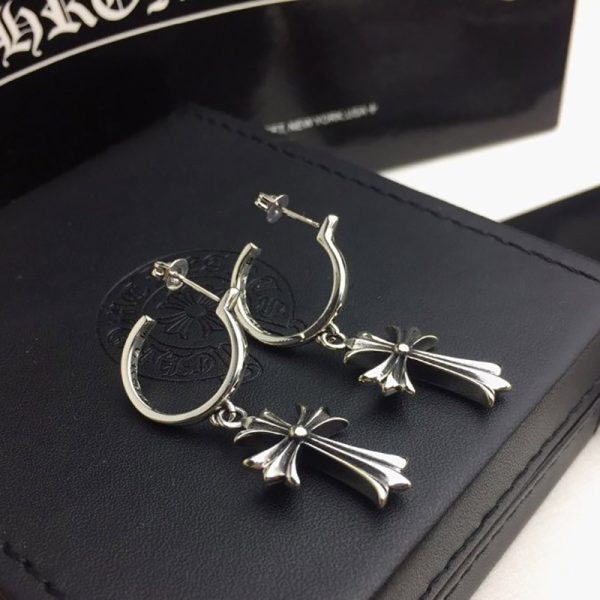 ☆超人気☆ クロムハーツ ピアス 偽物 CROSS HOOP クロス フープ イヤリング Kud76446 - 画像 (4)