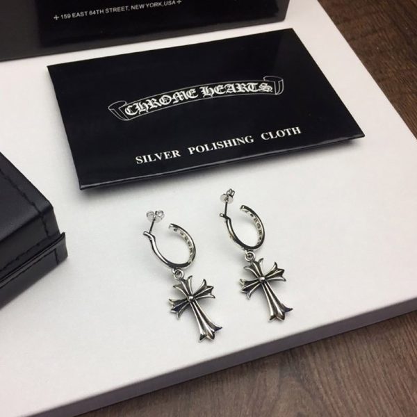 ☆超人気☆ クロムハーツ ピアス 偽物 CROSS HOOP クロス フープ イヤリング Kud76446 - 画像 (8)