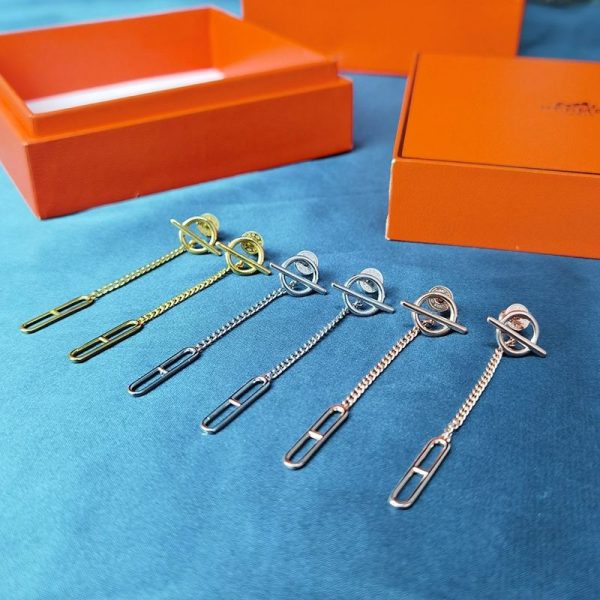 エルメス ファランドール 偽物 18K ローズゴールドピアス 3色 H219592B00 - 画像 (2)