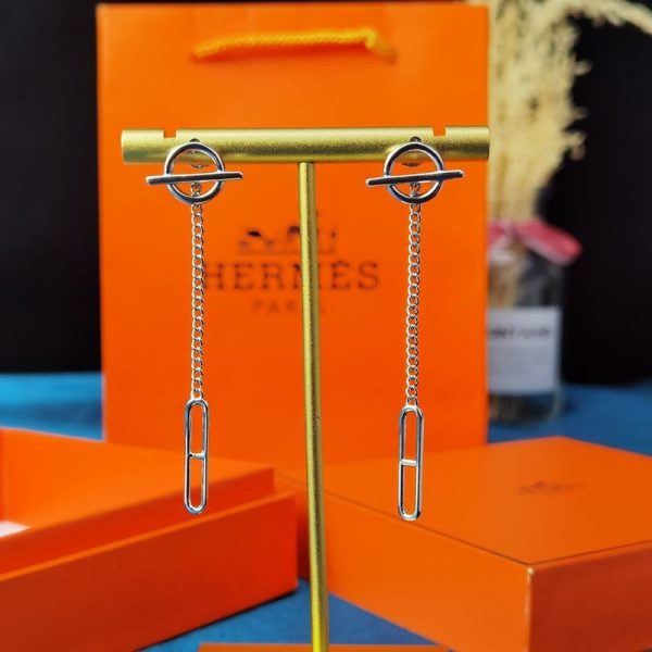 エルメス ファランドール 偽物 18K ローズゴールドピアス 3色 H219592B00 - 画像 (5)