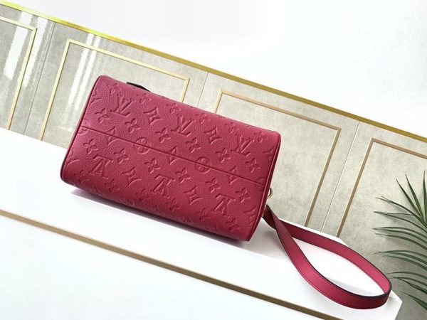 送料込ルイヴィトン 偽物 スピーディバンドリエール25/30★プラムレッド アンプラント ハンドバッグ vug25823 - 画像 (5)