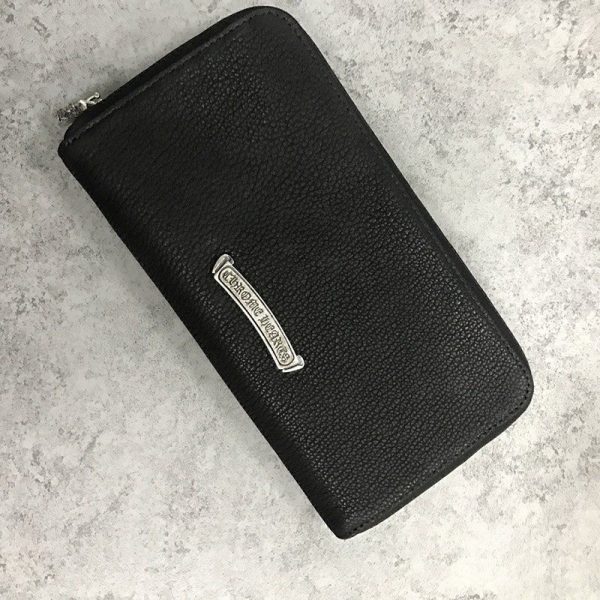 追跡付き発送 クロムハーツ 偽物/ RECFピラミッド デストロイBLKﾚｻﾞｰ長財布 Kuh62681 - 画像 (2)
