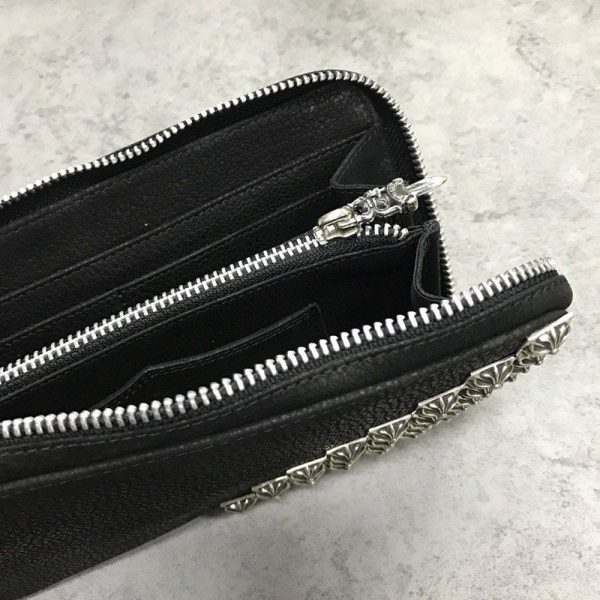 追跡付き発送 クロムハーツ 偽物/ RECFピラミッド デストロイBLKﾚｻﾞｰ長財布 Kuh62681 - 画像 (4)