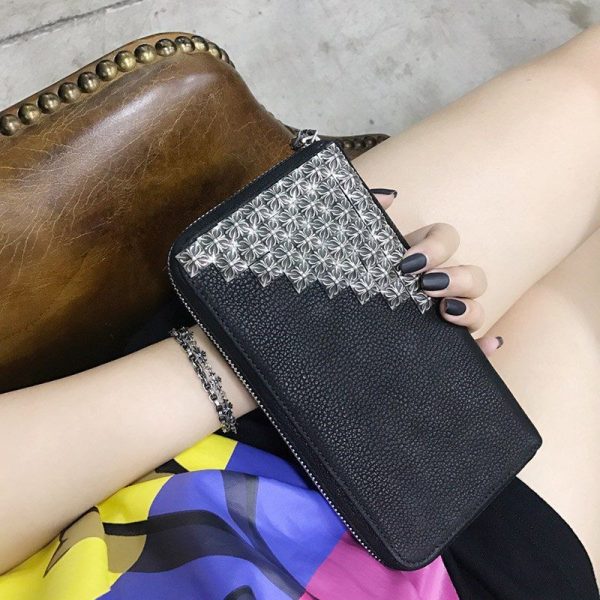 追跡付き発送 クロムハーツ 偽物/ RECFピラミッド デストロイBLKﾚｻﾞｰ長財布 Kuh62681 - 画像 (9)