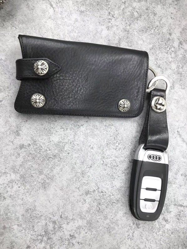 稀少 十クロムハーツ十【クロスボールボタン 偽物】◆レザーキーケース･BLK Kur85182 - 画像 (5)