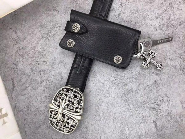 稀少 十クロムハーツ十【クロスボールボタン 偽物】◆レザーキーケース･BLK Kur85182 - 画像 (9)