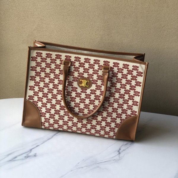 【即発】【セリーヌ トートバッグ 偽物】トリオンフの刺繍テキスタイル ハンドバッグ 194342CS838NO - 画像 (3)