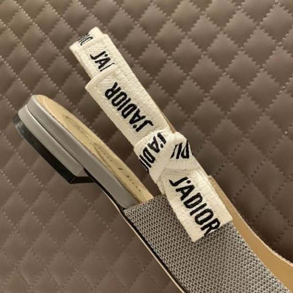 目を惹くカラー ジャディオール スリングバックパンプス スーパーコピー★ヒール1cm グレー テクニカルファブリック deu09210 - 画像 (7)