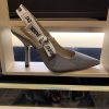 稀少ジャディオール スリングバックパンプス コピー★ヒール9.5cm グレー テクニカルファブリック dee63835 - 画像 (5)