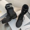 関税負担なしディオール D-メジャー ショートブーツ 偽物★ブラック テクニカル ファブリック & カーフスキン der59353