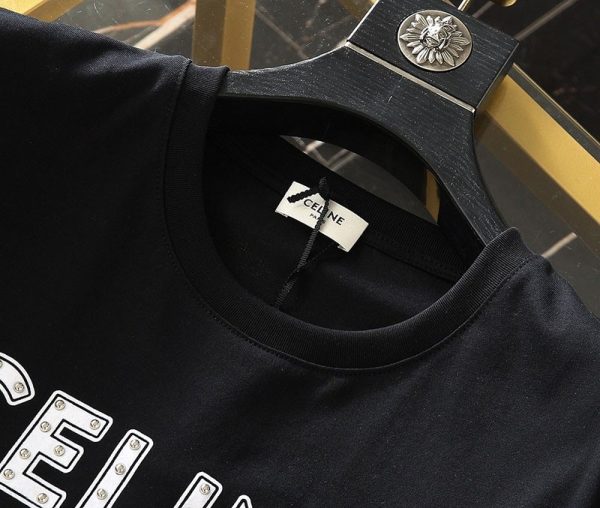セリーヌ “セリーヌ”スタッズロゴプリント Tシャツ コピー 2X687501F - 画像 (3)