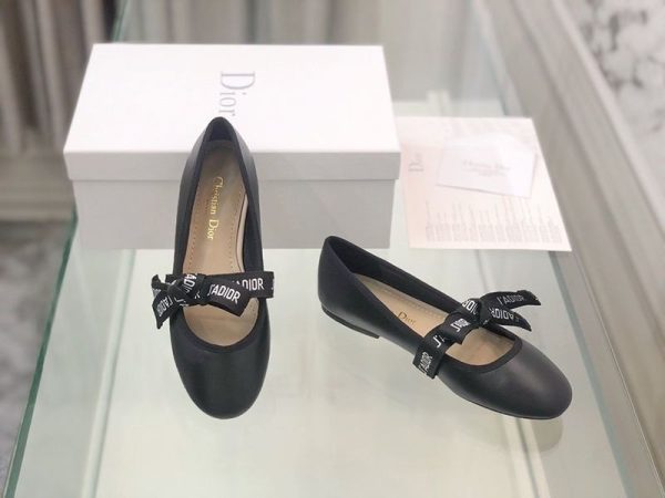 稀少ディオール “Miss B”偽物 バレエフラットシューズ ブラック dee41875 - 画像 (2)