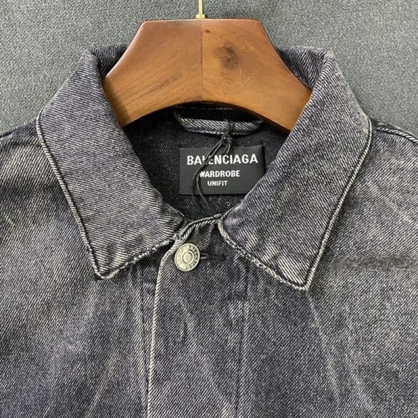 定番バレンシアガ コピー Drip Peace Large Fit ジャケット★ストーンウォッシュ ブラックデニム bau61029 - 画像 (3)