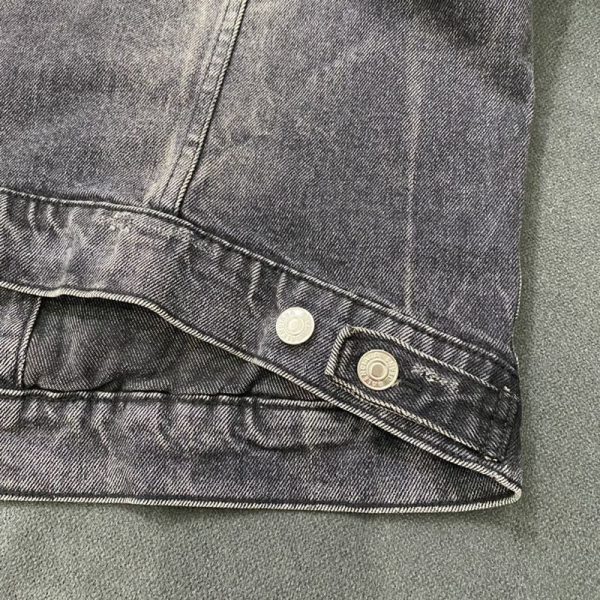 定番バレンシアガ コピー Drip Peace Large Fit ジャケット★ストーンウォッシュ ブラックデニム bau61029 - 画像 (8)