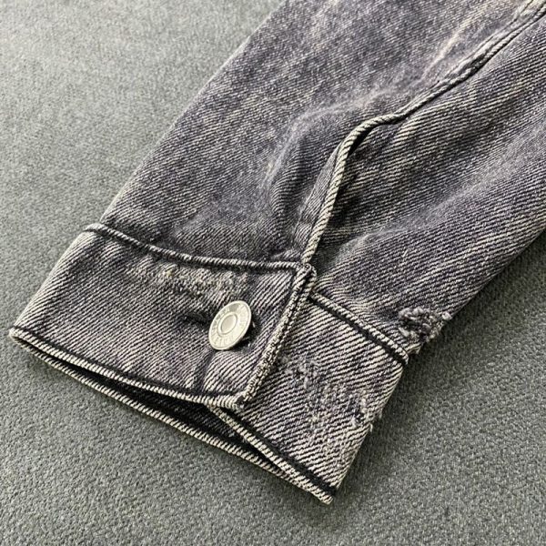 定番バレンシアガ コピー Drip Peace Large Fit ジャケット★ストーンウォッシュ ブラックデニム bau61029 - 画像 (9)