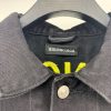 争奪戦バレンシアガ ロゴ刺繍 デニムジャケット 偽物 ブラック bay18842 - 画像 (3)