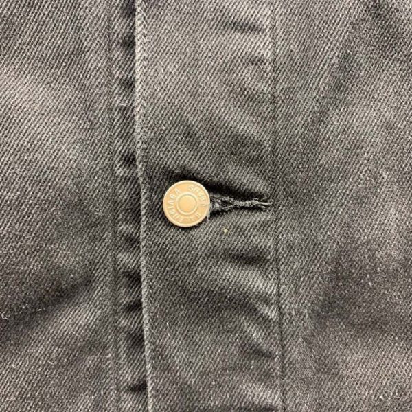 争奪戦バレンシアガ ロゴ刺繍 デニムジャケット 偽物 ブラック bay18842 - 画像 (5)