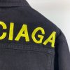 争奪戦バレンシアガ ロゴ刺繍 デニムジャケット 偽物 ブラック bay18842 - 画像 (7)