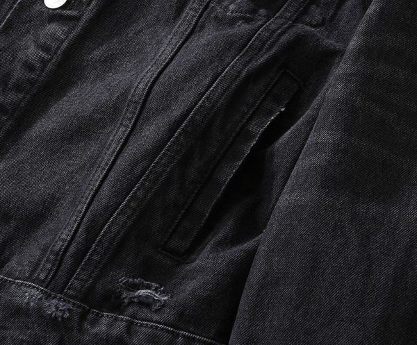稀少バレンシアガ Barcode Large Fit ジャケット 偽物★ブラックデニム bax80679 - 画像 (6)