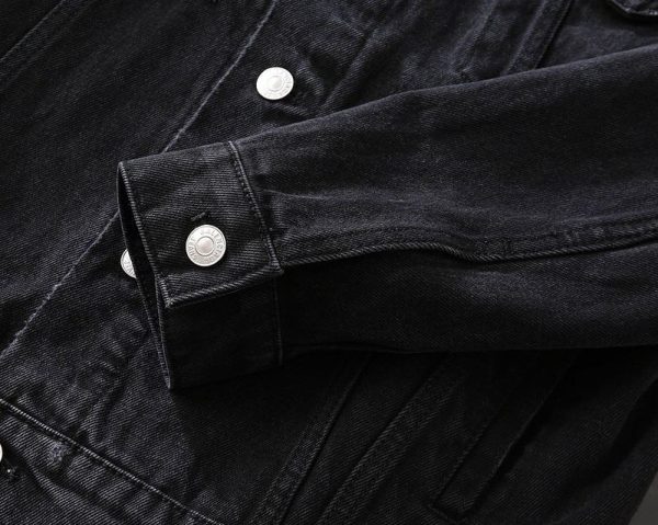 稀少バレンシアガ Barcode Large Fit ジャケット 偽物★ブラックデニム bax80679 - 画像 (7)