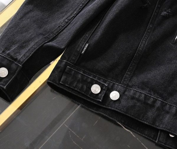 稀少バレンシアガ Barcode Large Fit ジャケット 偽物★ブラックデニム bax80679 - 画像 (8)