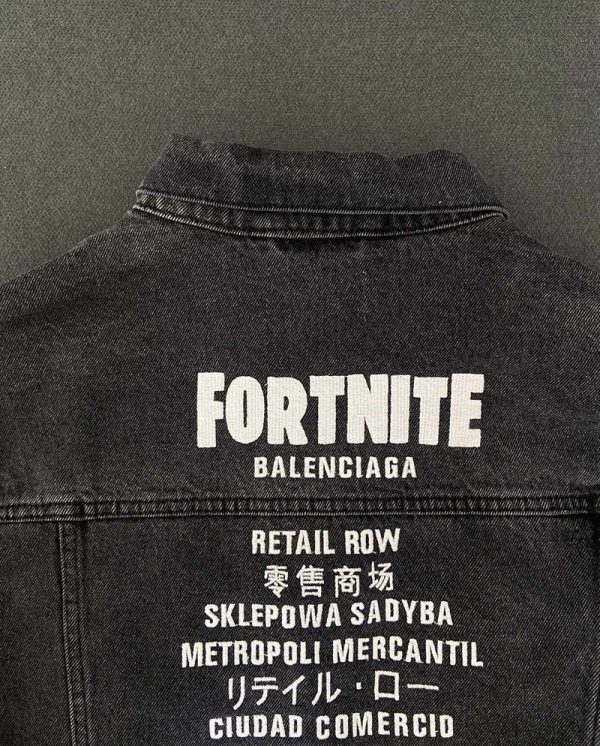 21AW新作バレンシアガ 偽物 Fortnite©2021 EPIC GAMES, INC Large Fit ジャケット デニム ブラック 684001TEW051055 - 画像 (7)