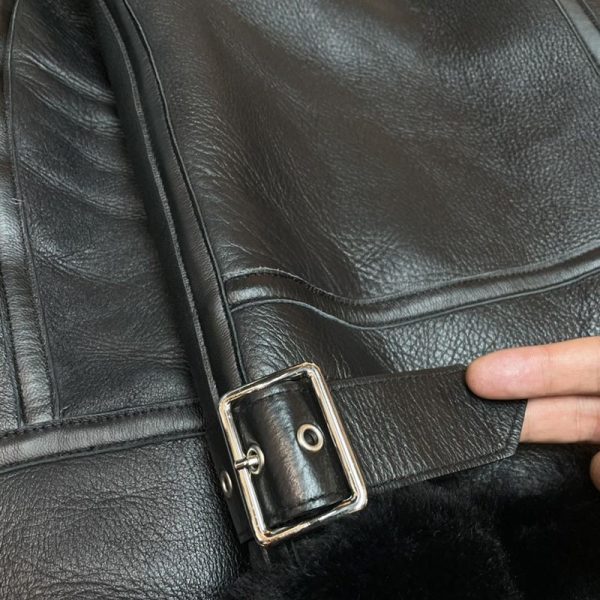 超希少！バレンシアガ Cocoon Aviator ジャケット 偽物★シャイニー ラムスキン＆ボンドウール ブラック 646456TKS311069 - 画像 (8)