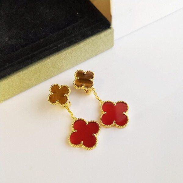 世界中で大人気♪ヴァンクリーフ&アーペル マジック 偽物 アルハンブラ イヤリング/ピアス 2 vat01489 - 画像 (3)