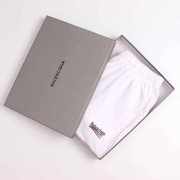 【日本未発売】バレンシアガ Political Campaign Sweat パンツ コピー★カーリーフリース　ホワイト bai35225 - 画像 (2)