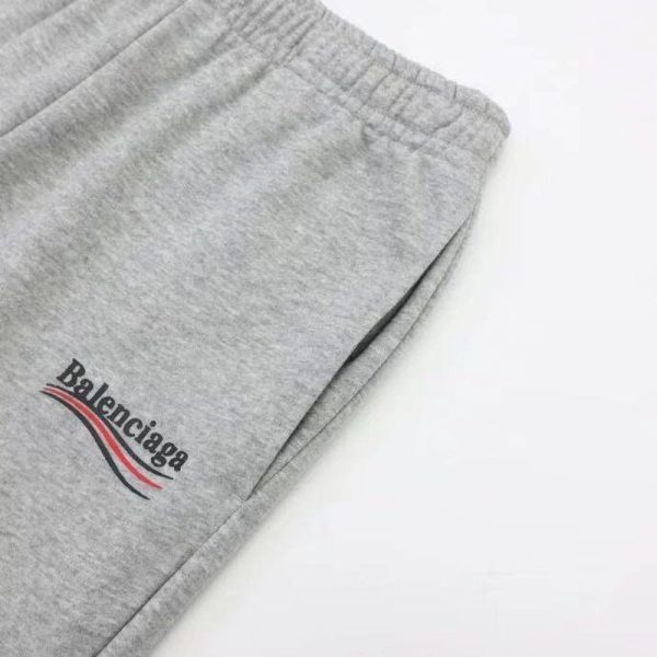 超話題!バレンシアガ コピー Political Campaign Sweat パンツ★カーリーフリース　グレー baq35410 - 画像 (3)