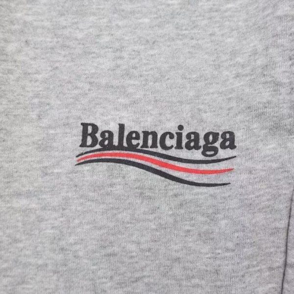 超話題!バレンシアガ コピー Political Campaign Sweat パンツ★カーリーフリース　グレー baq35410 - 画像 (4)
