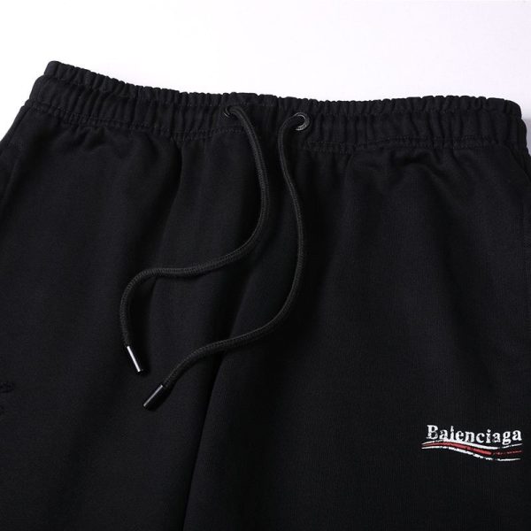 目を惹くカラーバレンシアガ 偽物 Political Campaign Sweat パンツ★カーリーフリース　ブラック bav26689 - 画像 (8)