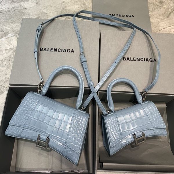 日本未入荷バレンシアガ クロコダイル型押し*HOURGLASS 偽物 ハンドルバッグ bax53445 - 画像 (9)