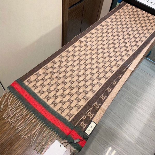 可愛い グッチ 男女OK!GGマーク コピー ストライプ ウールマフラー guf78761 - 画像 (6)