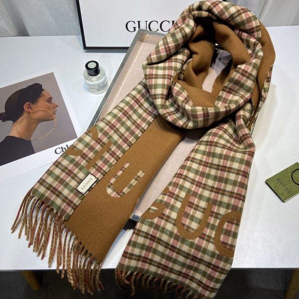 完売必至 グッチ チェック カシミヤ 偽物 スカーフ gux70461 - 画像 (4)