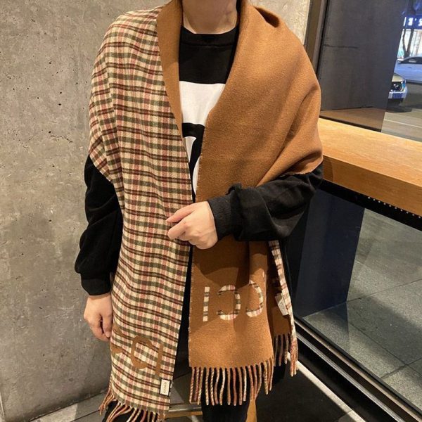 完売必至 グッチ チェック カシミヤ 偽物 スカーフ gux70461 - 画像 (7)
