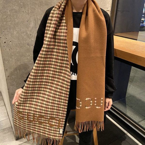 完売必至 グッチ チェック カシミヤ 偽物 スカーフ gux70461 - 画像 (8)