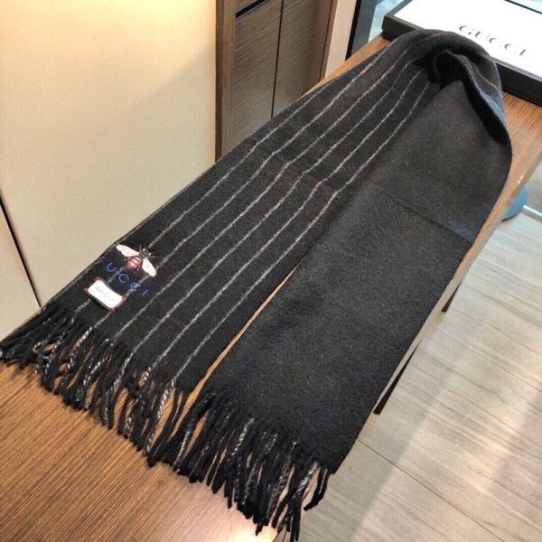 定番 グッチ 男女OK!GGマーク ストライプ ウールマフラー guq35149 - 画像 (3)